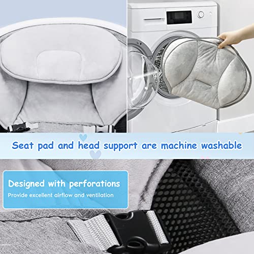 Baby Swings with 5 Swing Options, Bluetooth Function, Built-in Lullabies, with 10 Preset Lullabies, Remote Control,Light Gray