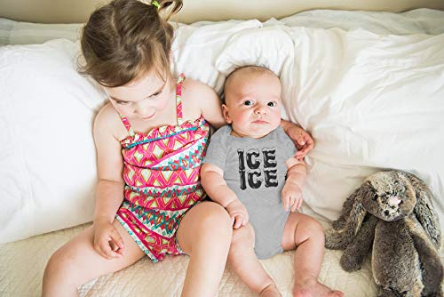 AW Fashions Ice Ice Baby - Parody Cute Novelty Funny Infant One-Piece Baby Bodysuit (Newborn, Sports Grey)