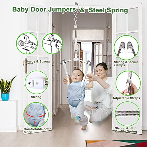 Baby Door Jumpers and Bouncers Exerciser Set with Door Clamp Adjustable Strap for Toddler Infant 6-24 Monthsâ¦