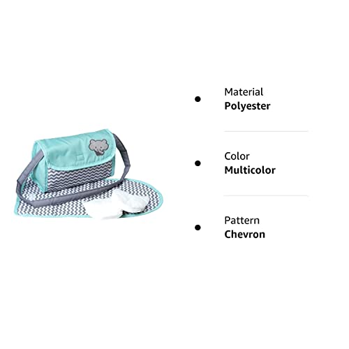 Adora Zig Zag Diaper Bag For Baby Doll Accessories in Teal Pattern Design