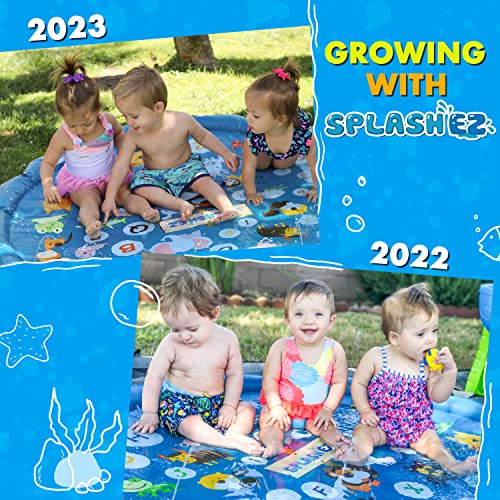 SplashEZ 3-in-1 Sprinkler for Kids, Splash Pad, and Wading Pool for Learning  Childrens Sprinkler Pool, 60 Inflatable Water Toys  from A to Z Outdoor Swimming Pool for Babies and Toddlers