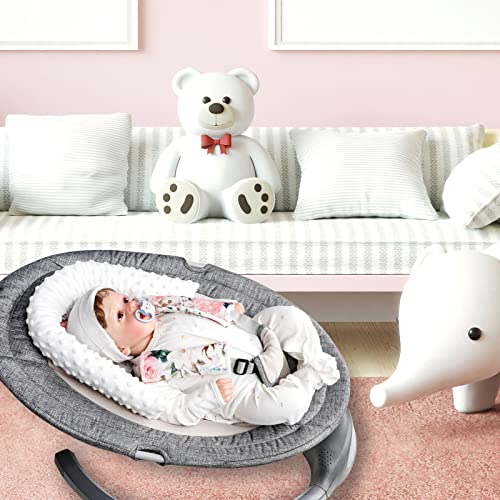 DILIMI Car Seat Head Support, Soft Minky Carseat Head Support for Boys and Girls, Car Seat Head Support with Straps Cover for Car Seats, Strollers and Bouncers, Pink Flower