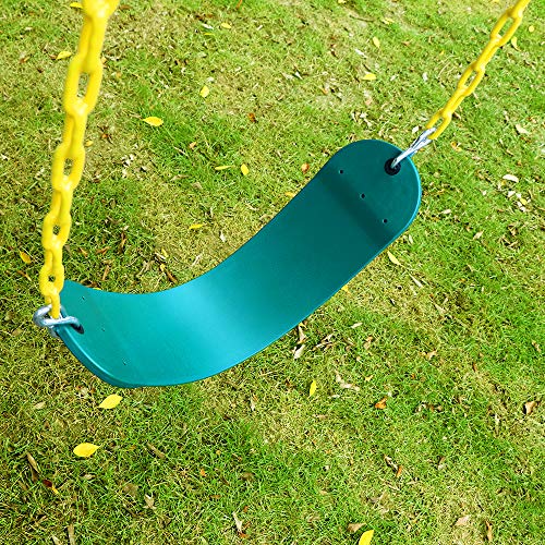 ZNCMRR 2 Pack Swings Seats Heavy Duty with 66" Chain Plastic Coated, Playground Swing Set Accessories Replacement with Snap Hooks and Hanging Strap