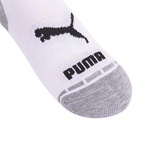 PUMA boys 8 Pack Boys' Low Cut Running Socks, White, 7-8.5 US