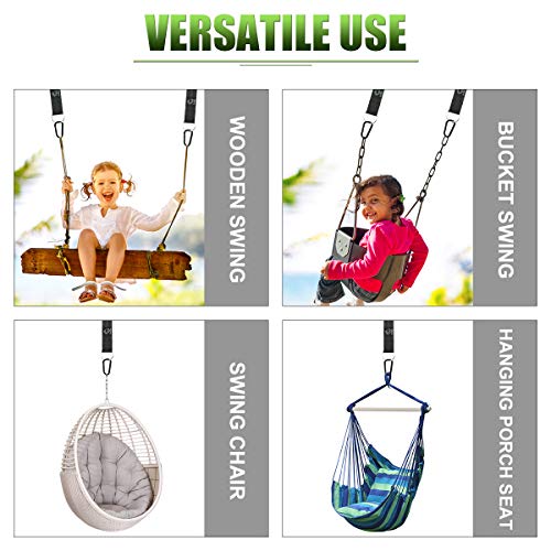 Tree Swing Straps, Portable Tree Swing Straps Hanging Kit Holds up 2800lbs, High-Strengthened Nylon Swing Hangers for Trees with Two Safer Flat Carabiners