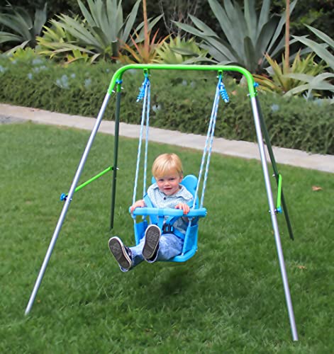 Sportspower My First Toddler Swing - Heavy-Duty Baby Indoor/Outdoor Swing Set with Safety Harness