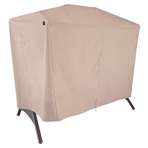 Modern Leisure 2922 Chalet Two Seater Patio Canopy Swing Cover (87 L x 64 D x 66 H inches) Water-Resistant, Khaki/Fossil
