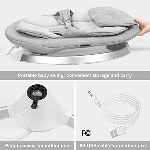 Baby Swings for Infants to Toddler Baby Rocker Baby Bouncer for Baby, Motorized Bluetooth Swing, Music Speaker with 10 Preset Lullabies, Remote Control