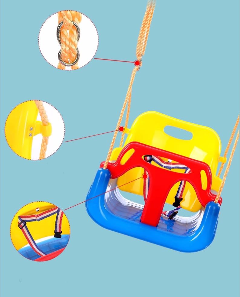 Yangogle 3-in-1 Baby Swing Seat, Toddler Swing, Anti-Flip Snug & Secure Detachable Infants to Teens Kids Swing Seat for Outdoor Indoor Playground