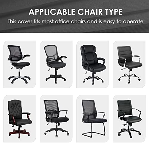 SARAFLORA Pink Office Chair Covers Stretch Washable Computer Chair Slipcovers for Universal Rotating Boss Chair Large Size