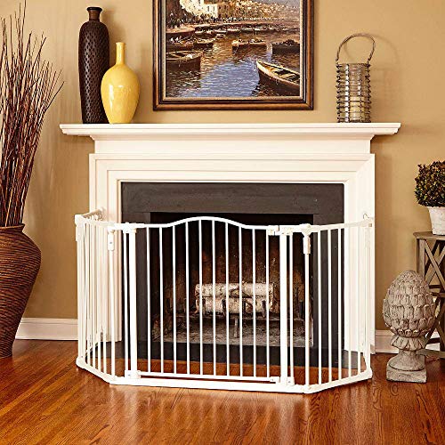 Toddleroo by North States 72 wide Deluxe Décor Gate: Perfect safety solution for extra wide spaces with added one hand functionality. Hardware Mount. Fits 38.3 - 72 wide. (30" tall, Soft White)