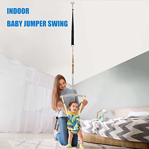 Baby Jumper and Johnny Jumper with a Ceiling Hookï¼Baby Door Jumper Suitable for Indoor and Outdoor Infant Jumper, Update Doorway Jumper (Adjustable Heightï¼