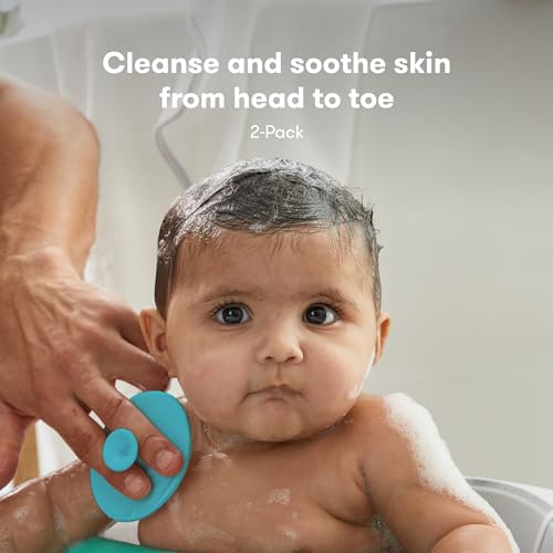 Baby Bath Silicone Brush by Fridababy | DermaFrida The SkinSoother Baby Essential for Dry Skin, Cradle Cap and Eczema (2 Pack)