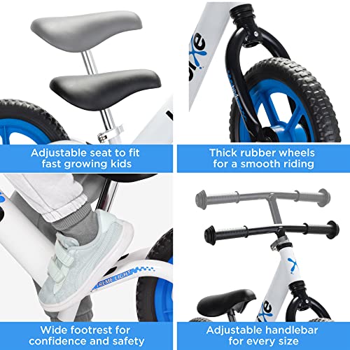Blue (4LBS) Aluminum Balance Bike for Kids and Toddlers - 12" No Pedal Sport Training Bicycle for Children Ages 3,4,5
