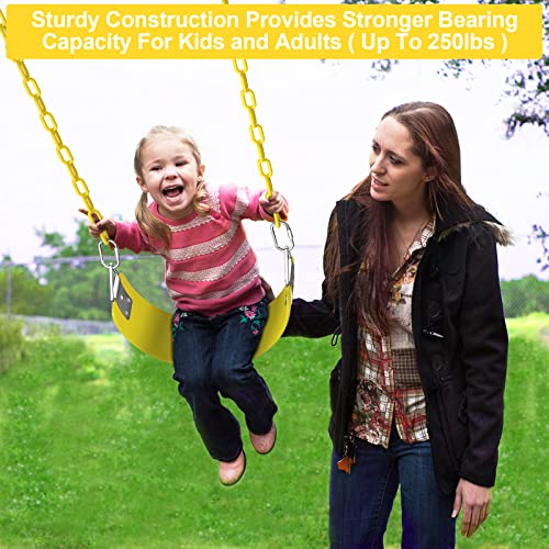 AGPTEK Swing Seat, 30.4 x 6 x 0.27 Inch Yard Swing for Kids & Adults with Metal Triangle Ring -- Yellow (300KG /660LB Weight Limit)