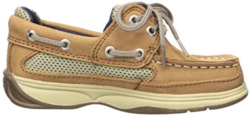 Sperry baby boys Lanyard Alternative Closure Boat Shoe, Dark Tan/Navy, 10.5 Little Kid US