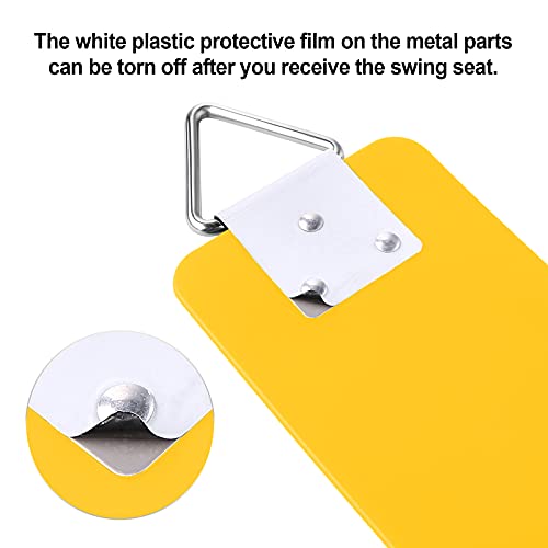 AGPTEK Swing Seat, 30.4 x 6 x 0.27 Inch Yard Swing for Kids & Adults with Metal Triangle Ring -- Yellow (300KG /660LB Weight Limit)