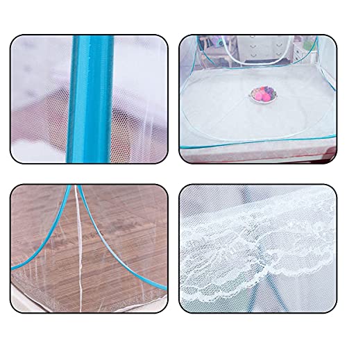 Pop-Up Mosquito Net Tent for Beds Anti Mosquito Bites Folding Design with Net Bottom for Babys Adults Trip (79 x71x59 inch)