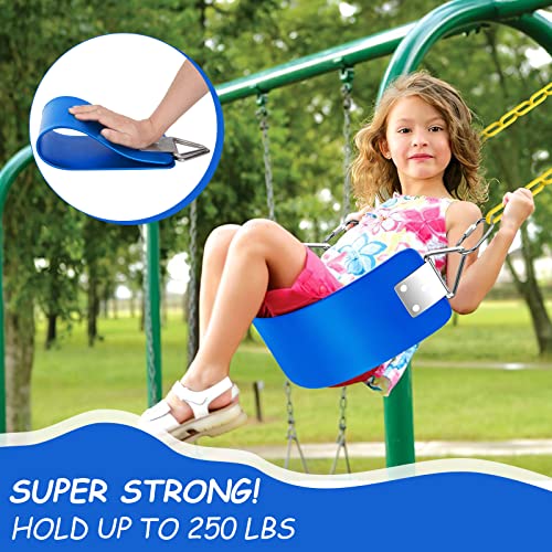 AGPTEK Swing Seat, 30.4 x 6 x 0.27 Inch Yard Swing for Kids & Adults with Metal Triangle Ring - Blue(300KG /660LB Weight Limit)