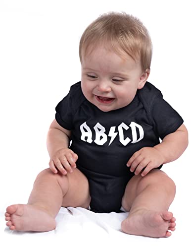 Ann Arbor T-shirt Co. Unisex Baby AB/CD Funny Infant Rock and Roll One Piece-6 Month Black