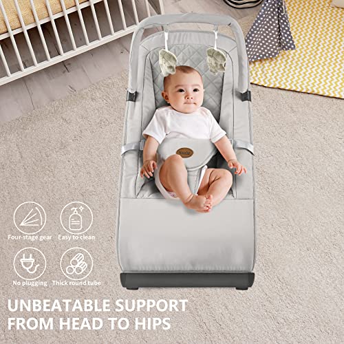 Baby Bouncers for Infants, Portable Bouncer Seat for Babies, Baby Swing 3-Point Harness for Newborn Babies, Infant to Toddler Rocker