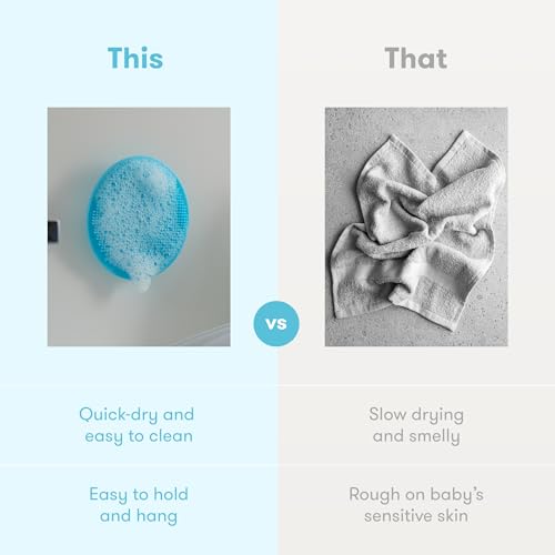 Baby Bath Silicone Brush by Fridababy | DermaFrida The SkinSoother Baby Essential for Dry Skin, Cradle Cap and Eczema (2 Pack)