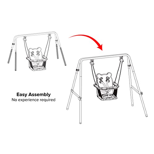 Sportspower My First Toddler Swing - Heavy-Duty Baby Indoor/Outdoor Swing Set with Safety Harness