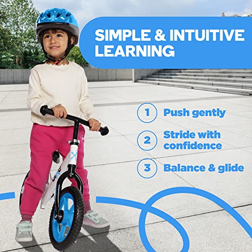 Blue (4LBS) Aluminum Balance Bike for Kids and Toddlers - 12" No Pedal Sport Training Bicycle for Children Ages 3,4,5