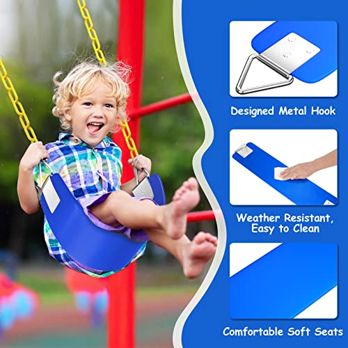 AGPTEK Swing Seat, 30.4 x 6 x 0.27 Inch Yard Swing for Kids & Adults with Metal Triangle Ring - Blue(300KG /660LB Weight Limit)