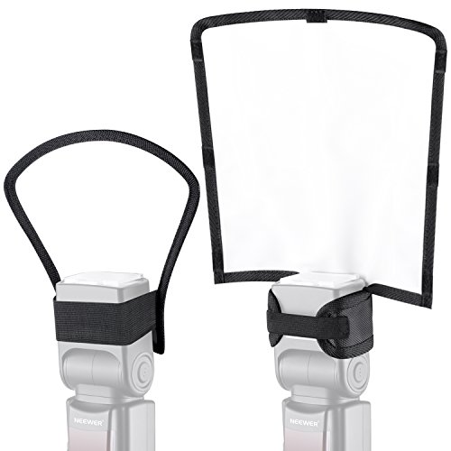 Neewer 2 Pieces Camera Speedlite Flash Softbox Diffuser Kit, 10x9x8inches Bendable White Reflector and 7x8x4 inches Silver/White Two-Side Reflector, Universal Mount for Nikon Canon Sony