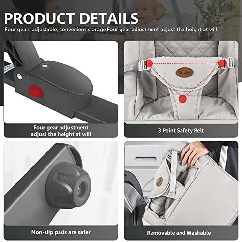 Baby Bouncers for Infants, Portable Bouncer Seat for Babies, Baby Swing 3-Point Harness for Newborn Babies, Infant to Toddler Rocker