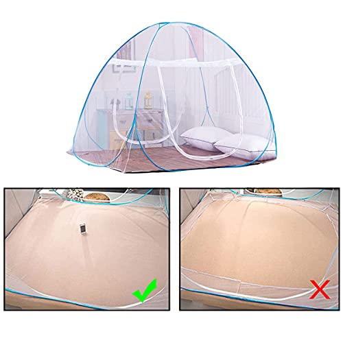 Pop-Up Mosquito Net Tent for Beds Anti Mosquito Bites Folding Design with Net Bottom for Babys Adults Trip (79 x71x59 inch)