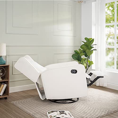 Naomi Home Odelia Swivel Glider Rocker Recliner Microfiber/Bright White