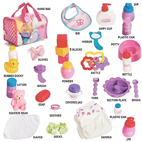 Mommy & Me Baby Doll Care Set - with 30 Accessories in Bag