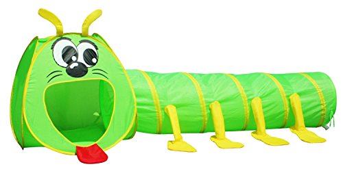 POCO DIVO Big Mouth Caterpillar Tent 2pc Pop-up Children Play Tunnel Kids Discovery Station