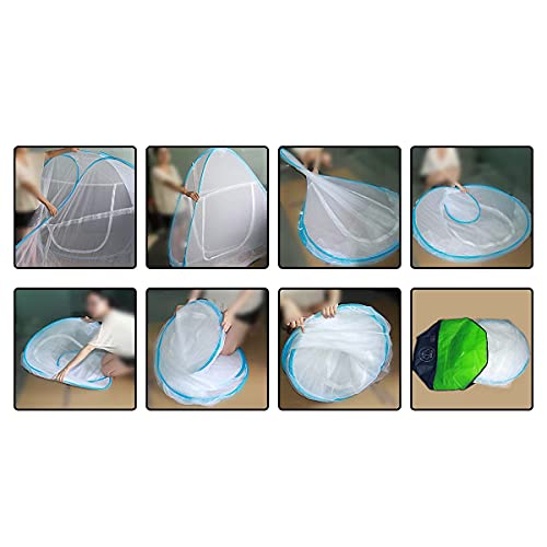 Pop-Up Mosquito Net Tent for Beds Anti Mosquito Bites Folding Design with Net Bottom for Babys Adults Trip (79 x71x59 inch)