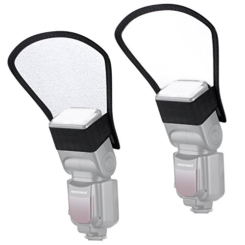 Neewer 2 Pieces Camera Speedlite Flash Softbox Diffuser Kit, 10x9x8inches Bendable White Reflector and 7x8x4 inches Silver/White Two-Side Reflector, Universal Mount for Nikon Canon Sony