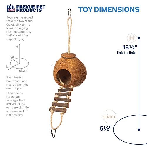 Prevue Hendryx 62801 Naturals Coco Hideaway with Ladder Bird Toy
