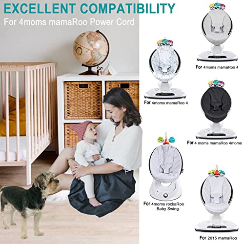 AlloverPower 12V 3A AC Adapter Power Cord Charger for 4moms mamaroo 2/4, mamaroo 2015 Infant Seat Bouncer, Rockaroo Baby Swing Charging Plug Replacement (6.3Ft Length)