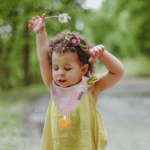 Baby Bandana Drool Bibs 6-Pack and Teething Toys 6-Pack Made with 100% Organic Cotton, Absorbent and Soft Unisex (Vuminbox) (6 - Pack Girl)