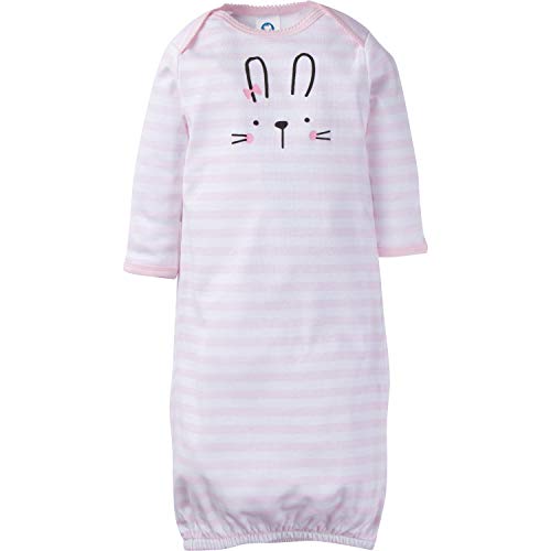 Gerber Baby Girls' 4 Pack Gowns, Pink Bunny, 0-6 Months