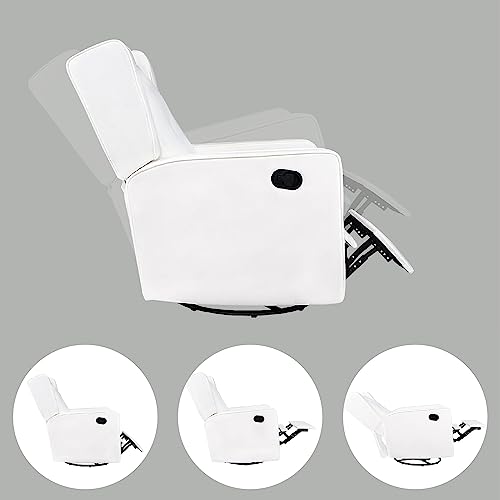 Naomi Home Odelia Swivel Glider Rocker Recliner Microfiber/Bright White