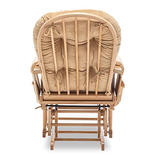 Paddie Glider Rocking Chair Replacement Cushions Velvet Washable for Chairs & Ottoman Beige