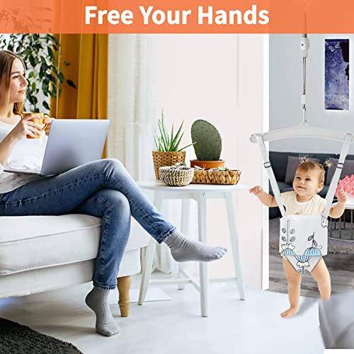 Baby Door Jumper Great for Baby Exerciser, Comfortable Johnny Jumper w Seat and Durable Doorway Jumper for Baby Bounce Jumper, Portable and Easy to Install