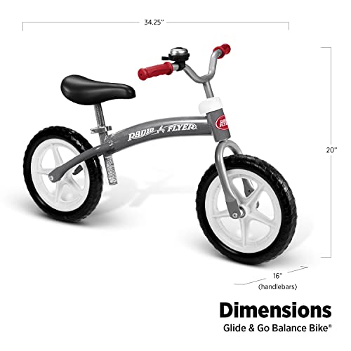 Radio Flyer Balance Bike Glide and Go, Gray