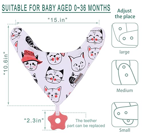 Baby Bandana Drool Bibs 6-Pack and Teething Toys 6-Pack Made with 100% Organic Cotton, Absorbent and Soft Unisex (Vuminbox) (6 - Pack Girl)