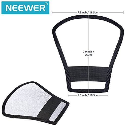 Neewer 2 Pieces Camera Speedlite Flash Softbox Diffuser Kit, 10x9x8inches Bendable White Reflector and 7x8x4 inches Silver/White Two-Side Reflector, Universal Mount for Nikon Canon Sony