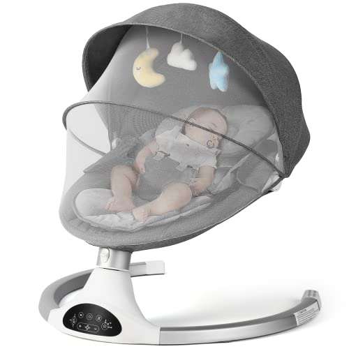 Infant Swing with Bluetooth, Lullabies, Toys - Grey