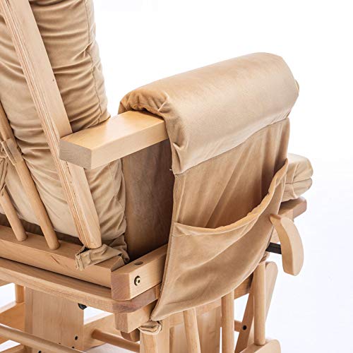 Paddie Glider Rocking Chair Replacement Cushions Velvet Washable for Chairs & Ottoman Beige