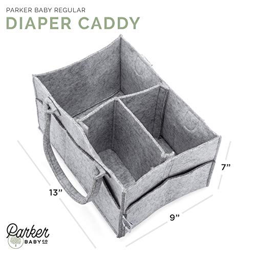 Parker Baby Diaper Caddy - Nursery Storage Bin and Car Organizer for Diapers and Baby Wipes
